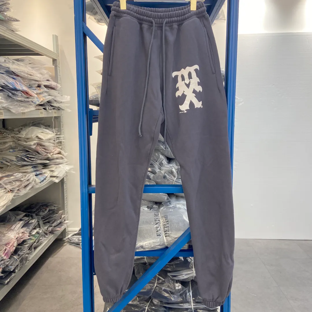 SAINT MICHAEL American street retro letter print washed and distressed loose casual leggings trousers and sweatpants Style number: SM650 Size: S-M-L-XL Color: black-blue Price: P236